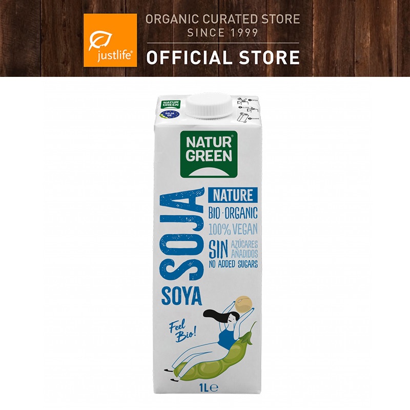 NaturGreen Soja Nature & Calcium, 1L [soy milk, plant based milk, dairy