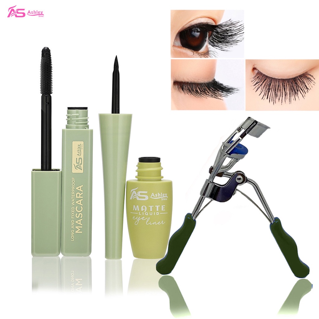 Ashley Shine Eyes Makeup Set Curling Mascara+Eyeliner+ Eyelashes