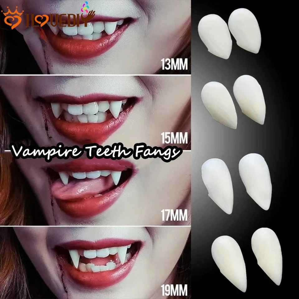 False Teeth Resin Fangs With Solid Glue Halloween Vampire Teeth Fangs ...