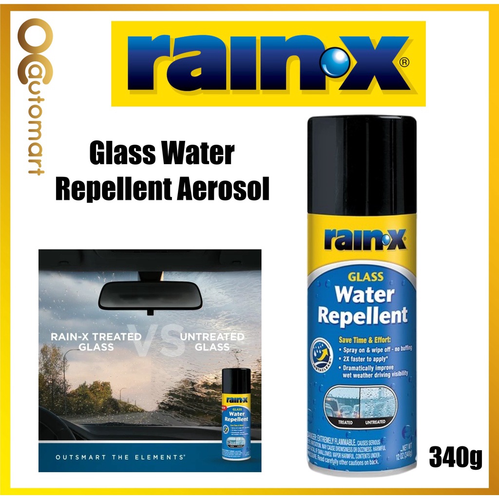RainX Glass Water Repellent Aerosol Window Water Repellent 340g Rain X