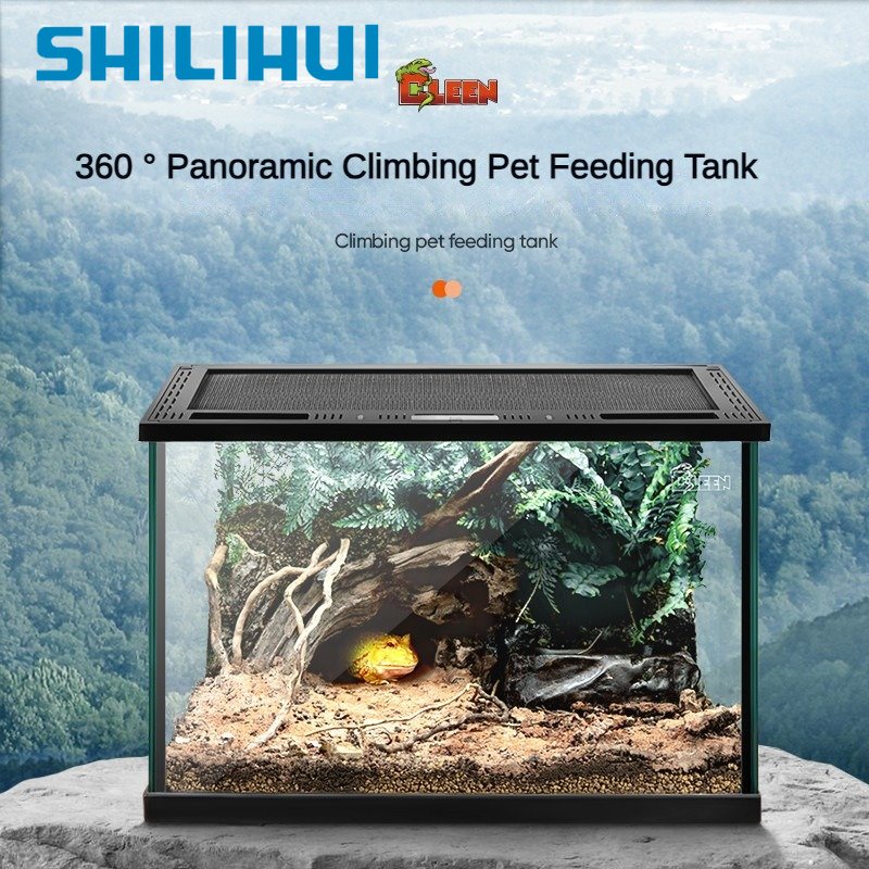 Climbing Pet Tank Fully Transparent Ecological Tank Breeding Box Gecko ...