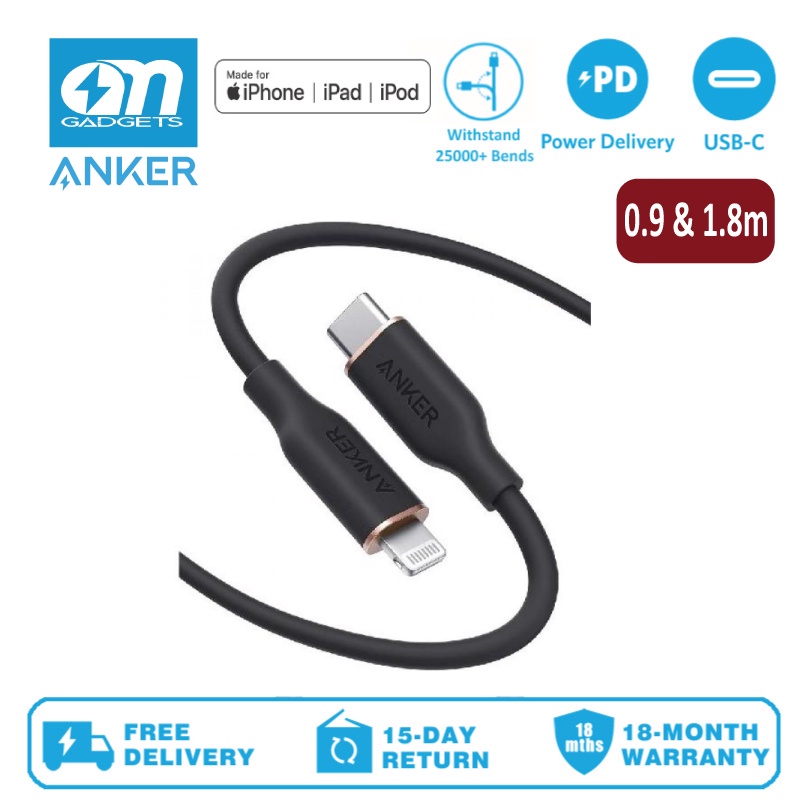 Anker A8662/A8663 PowerLine III Flow, USB C to Lightning Cable for