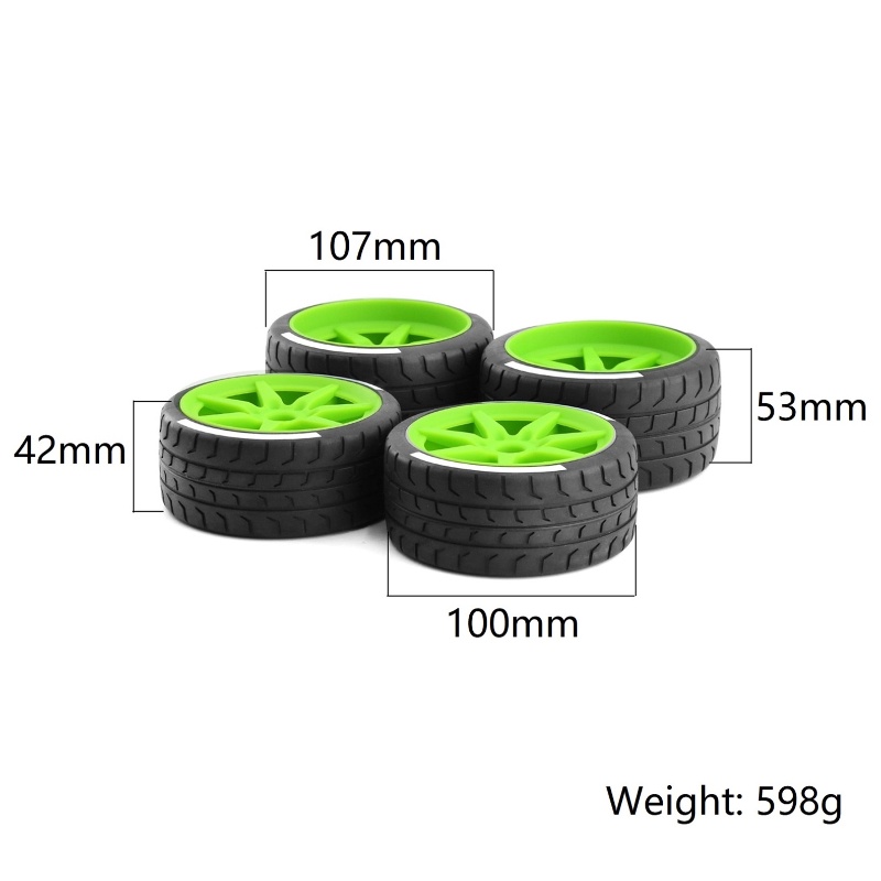 4 pièces 100x43mm pneu 17mm roue hexagonale pour Arrma 1/7 réflexion illimitée ZD Racing EX07 RC pièces de mise à niveau de voiture  26