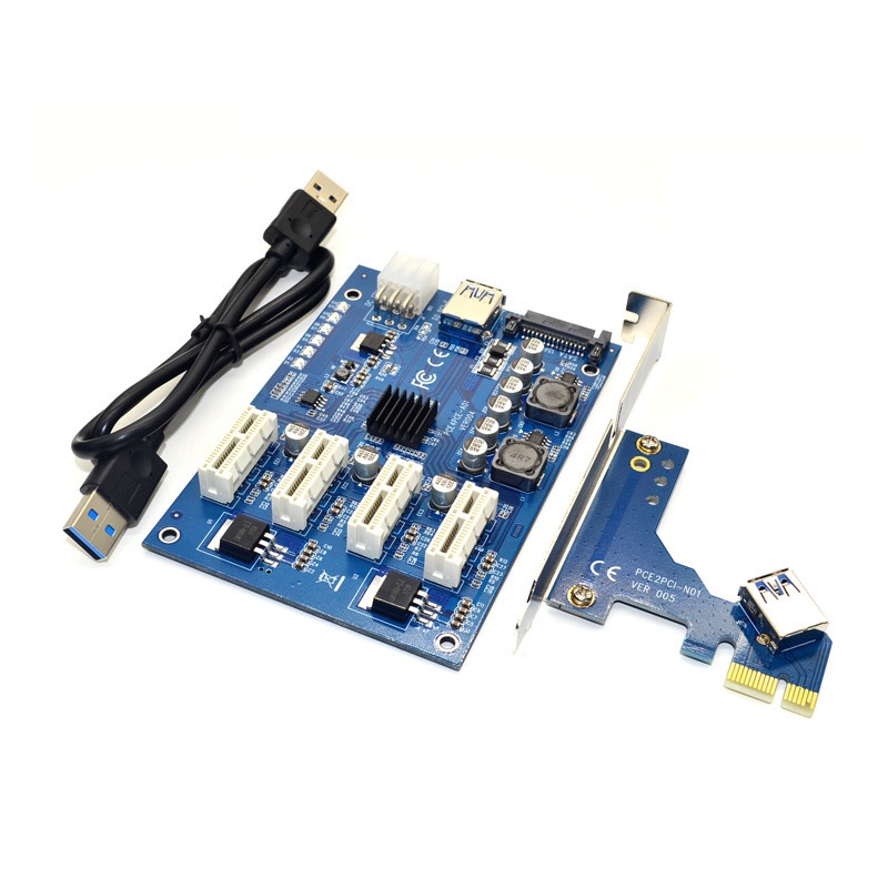 PCI-E X1 to 4PCI-E X16 Expansion Kit 1 to 4 Port PCI Express Switch ...
