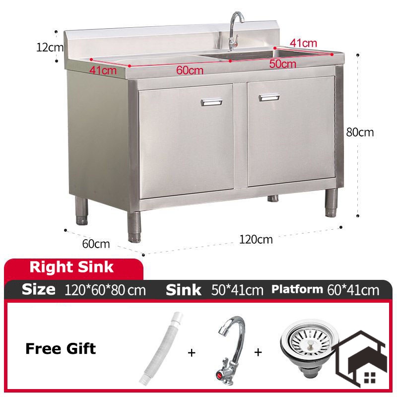 Stainless Steel Sink Cabinet Large Kitchen Sink With Console Cabinet ...