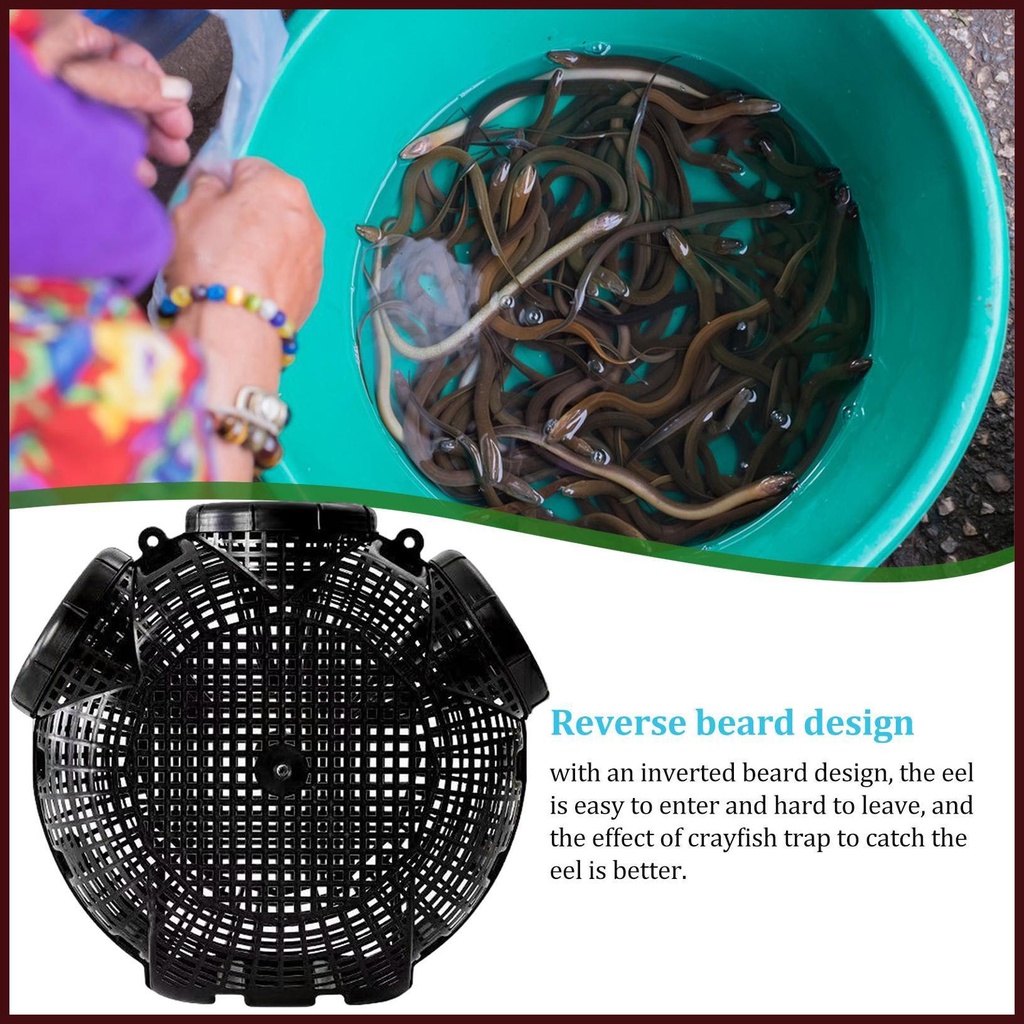 6pcs EEL Cage Lid Shrimp Traps Lid Crab Traps Portable Crawfish Minnow Fishing Net Lobster Dip Plastic Pot Crayfish