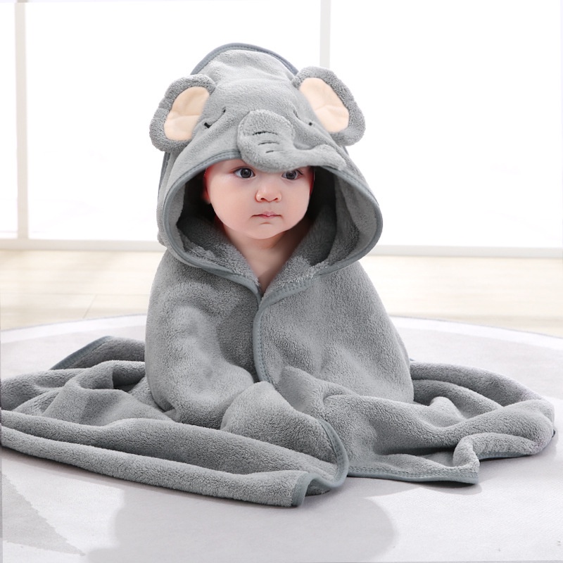 Cartoon Kids Bathrobe Baby Bath Towel Child Flannel Hooded Blanket 0 1 Years Old Toddler Towel Tuala Mandi Kanak Budak Shopee Malaysia