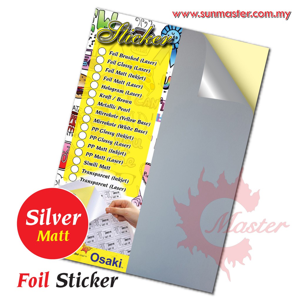 A4 Laser Sticker | Foil Sticker | Silver Sticker | Gold Sticker ...
