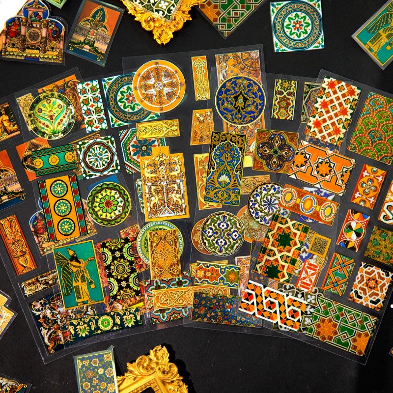 Journamm PET Materials Vintage Stickers Gilding Craft DIY Scrapbooking ...