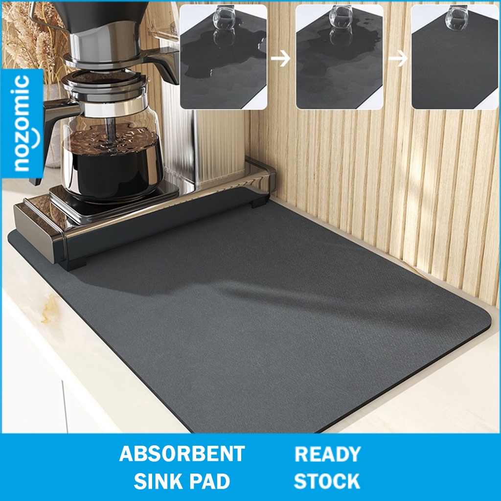 Absorbent Pad Rubber Dish Drying Mat Drained Water Absorbent Kitchen