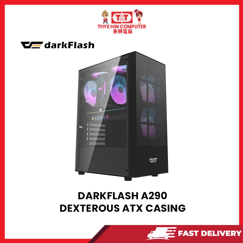 DARKFLASH A290 DEXTEROUS ATX CASING WITH ARGB FANS PREINSTALLED ...