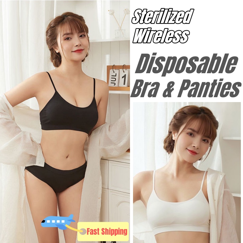 Cheap Wireless Disposable Bras with Chest Pad Disposable Underwear for  Women Disposable Bralette Travel