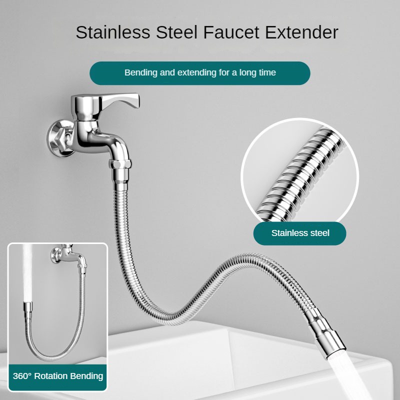 Stainless Steel Faucet Extender 360° Rotation Free Bending Faucet