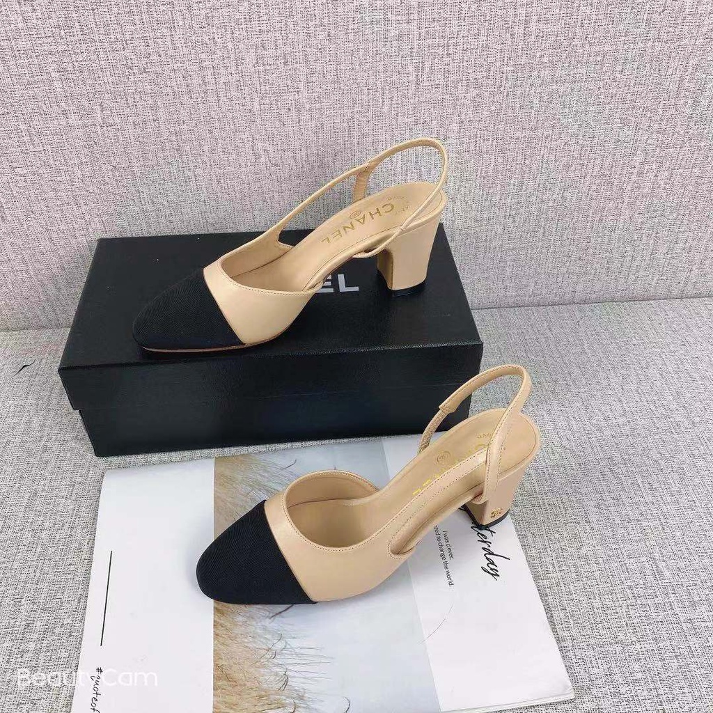 CHAN Classic Shoes 7CM High Heel Elegant Women's Baotou High Heels ...