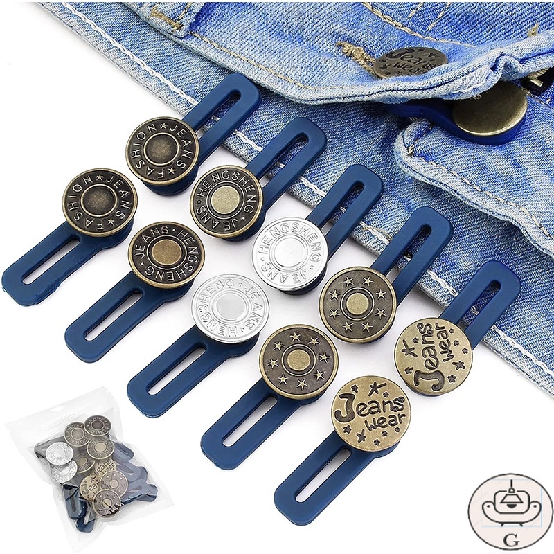GS Free Sewing Buttons Adjustable Disassembly Retractable Jeans Waist ...