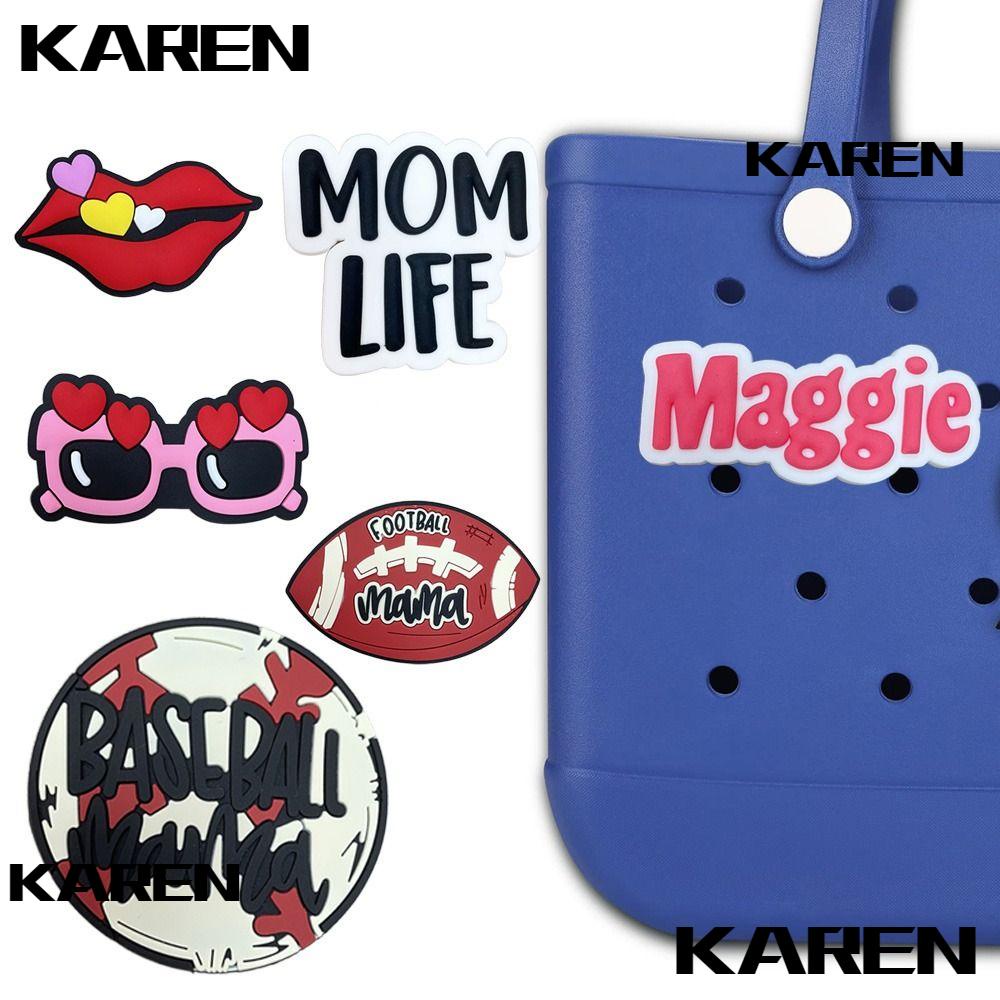 KAREN1 Bag Charms for Bogg Bag High quality Bag Charms Alphabet PVC