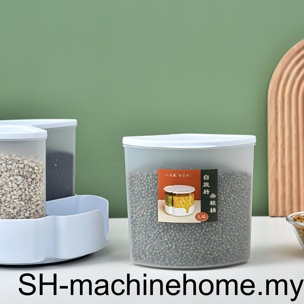 3Grid Rotating Grain Rice Dispenser Sealed Moisture Proof Dry Food