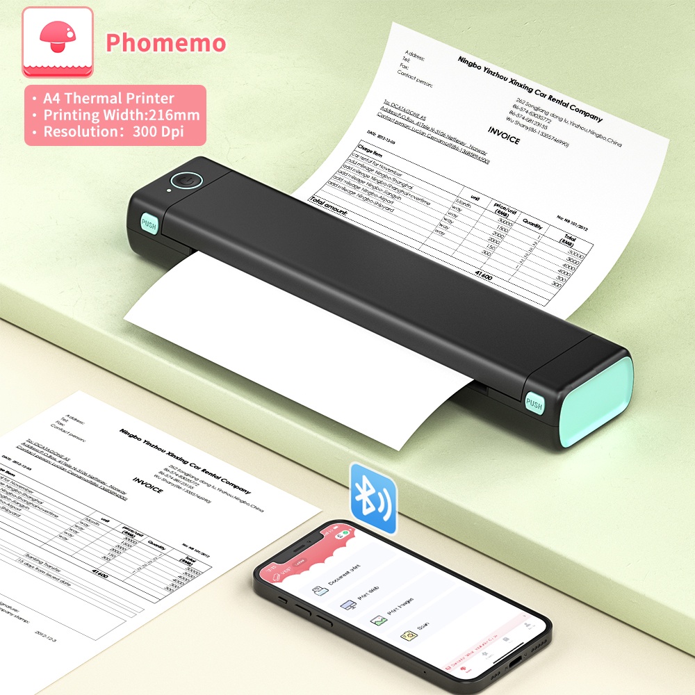 Phomemo M08f A4 Paper Printer Portable Thermal Printer Bluetooth Printer Compatible With Android 8063