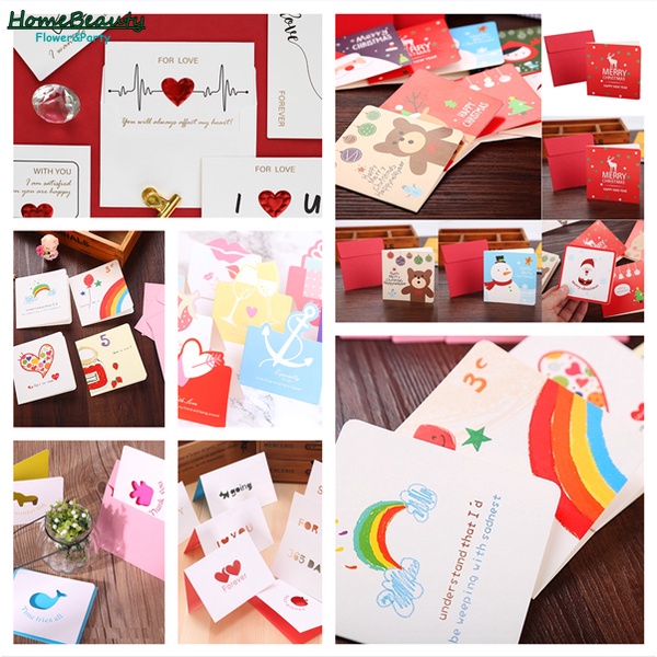 Ready Stock Lovely Cute Rainbow Hearth Diy Greeting Card Small Paper