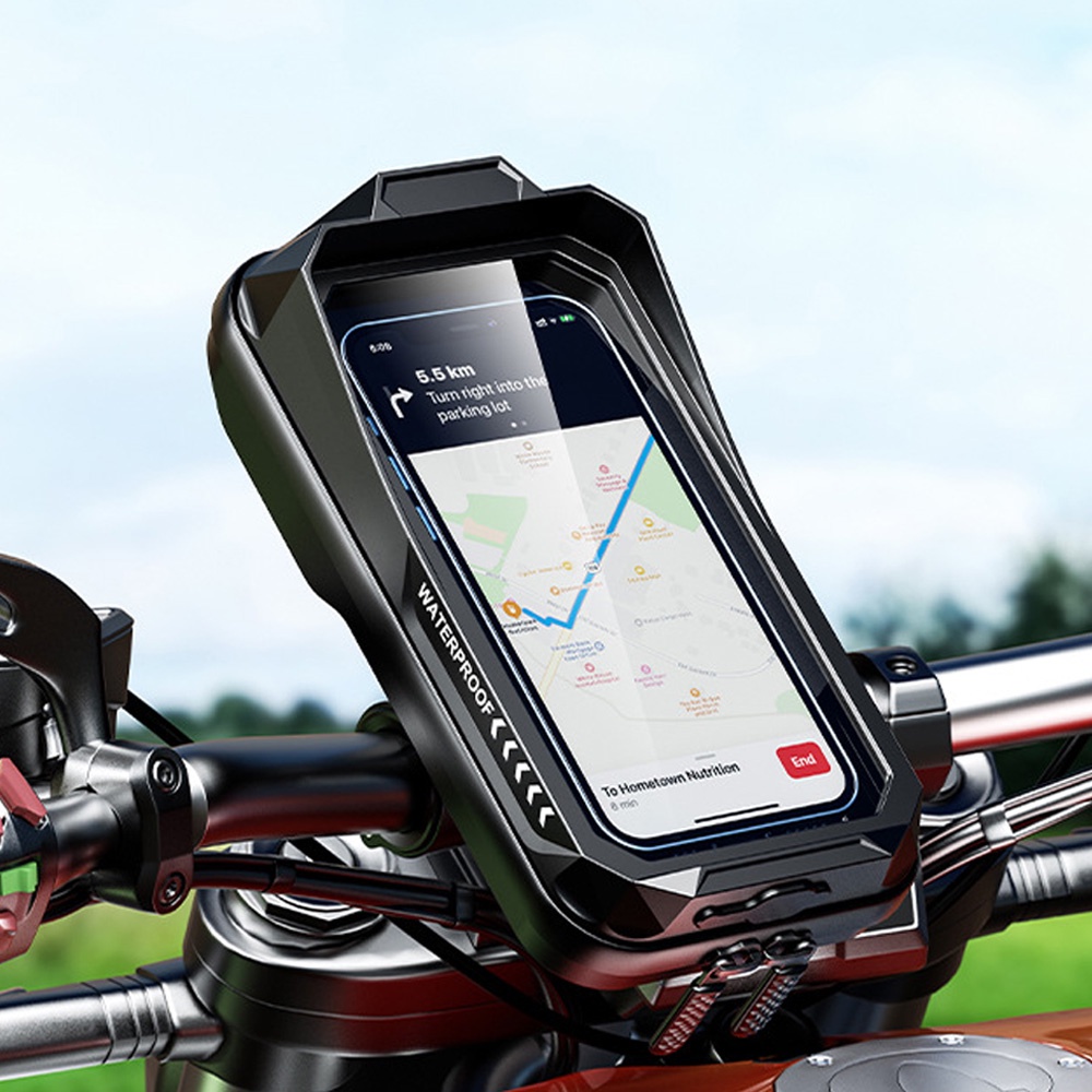 Waterproof Cell Phone Holder for Motorcycle Bike Handlebars Adjustable