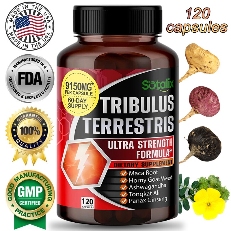 Premium Tribulus Terrestris + Maca, 9150mg , With Ashwagndha, Panax