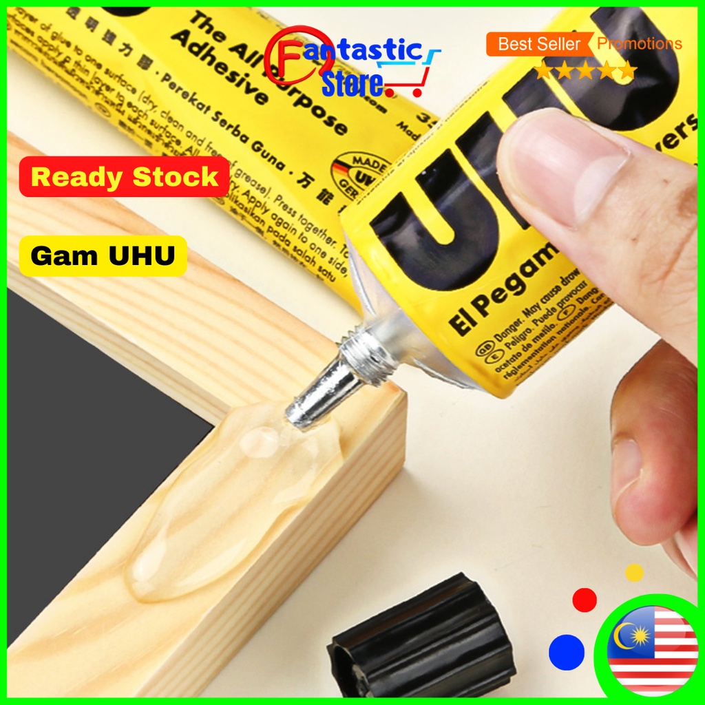 5 UHU Glue 35 ml. Multi All Purpose Adhesive Glue Clear All Materials  Repair