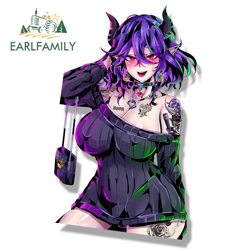 EARLFAMILY 13cm Ahegao Vermeil Fanart Car Sticker Anime Vermeil In Gold ...