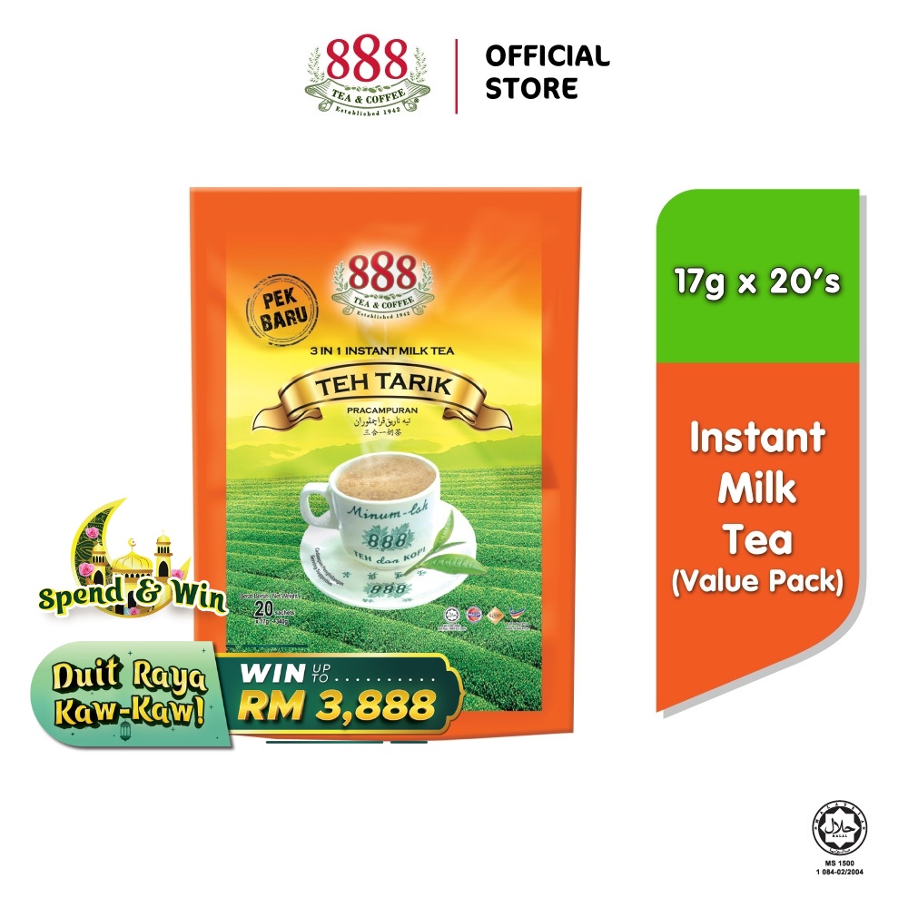 888 3 in 1 Instant Milk Tea Value Pack (17g x 20 Sachets) | Shopee Malaysia