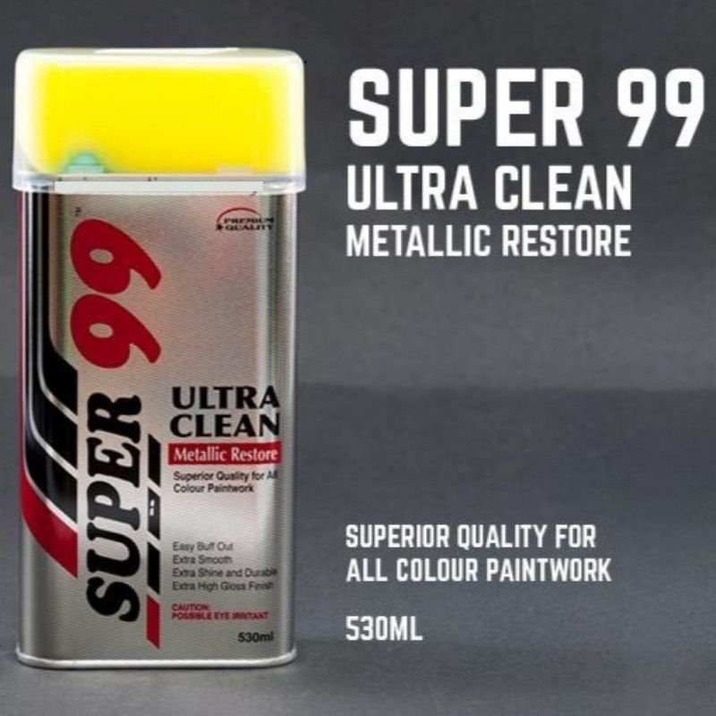 Super 99 Cleaner & Polish Luster / Meta Clean Wax with Sponge 530 ml ...