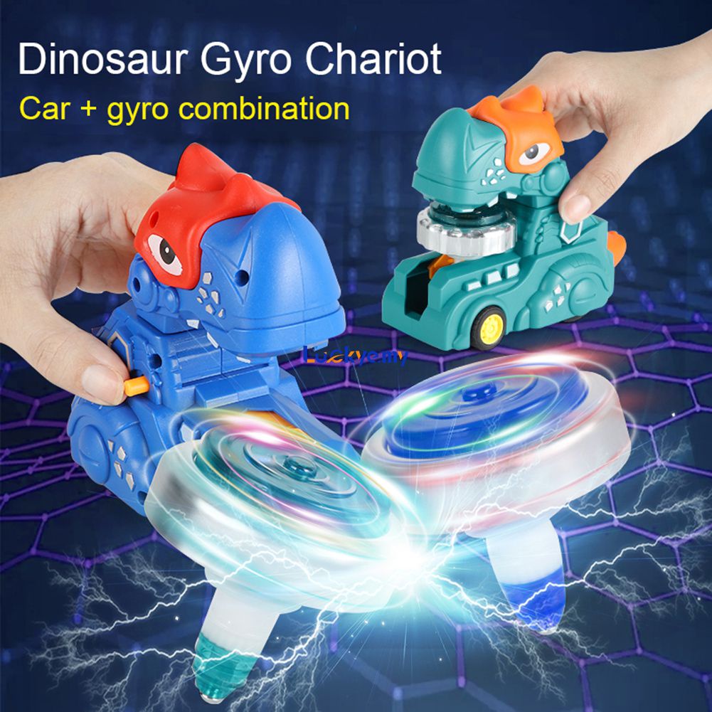 Dinosaur Gyro Chariot Toy Rotating Launcher for Boys and Girls Children