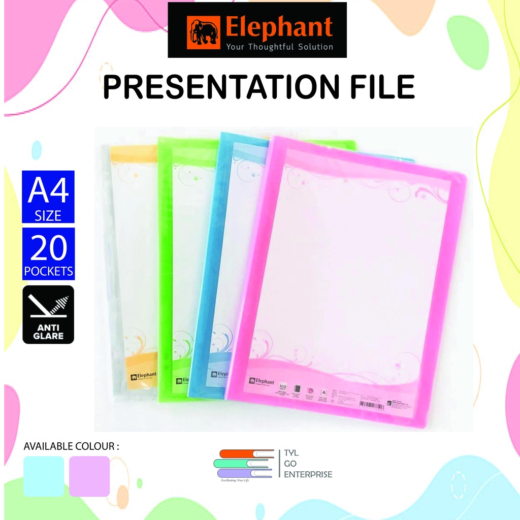Elephant Presentation File N202 A4 (20 Pockets) / Fail Persembahan A4 ...