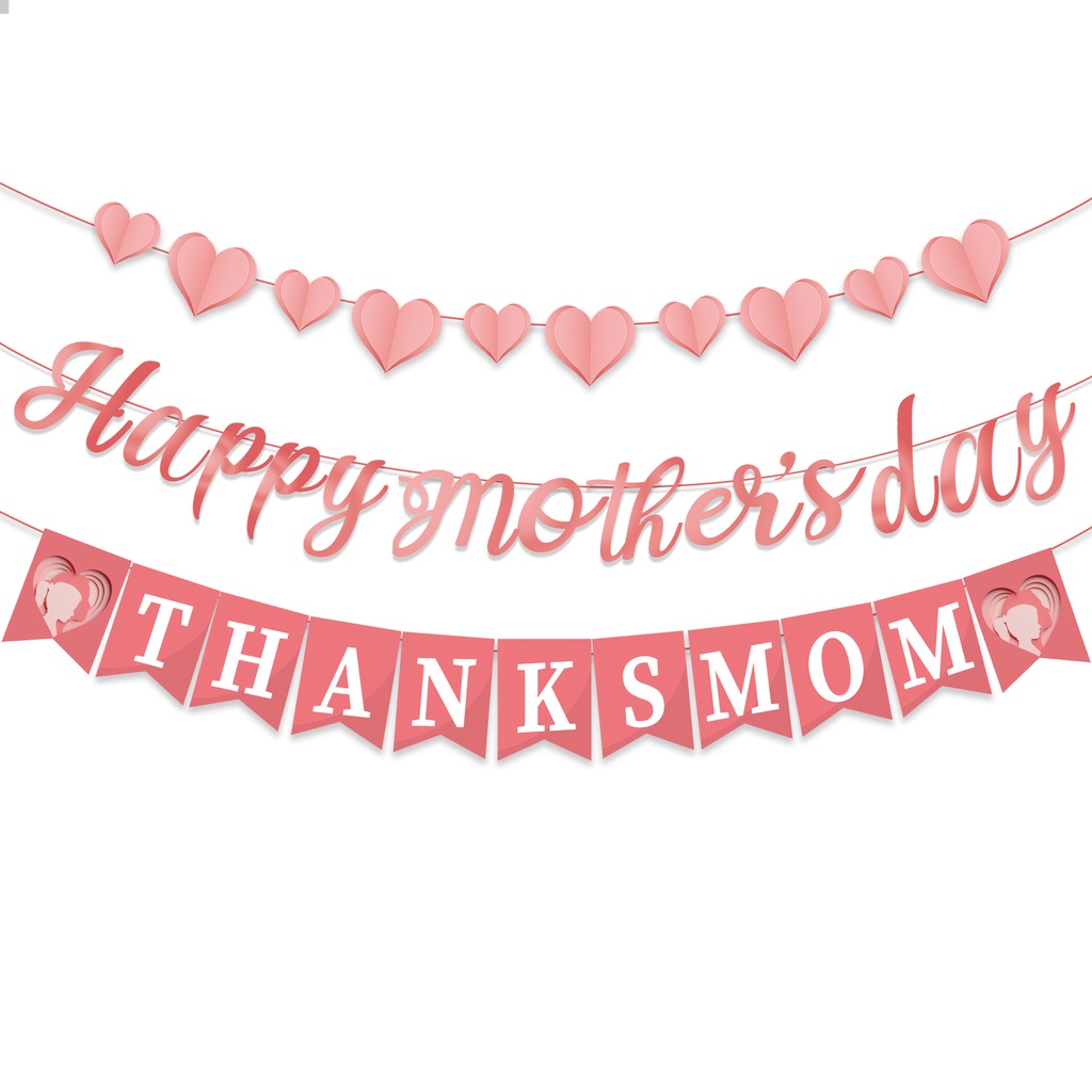 Mother's Day Letter Pull Banner Hanging Banner Happy Mother's Day ...