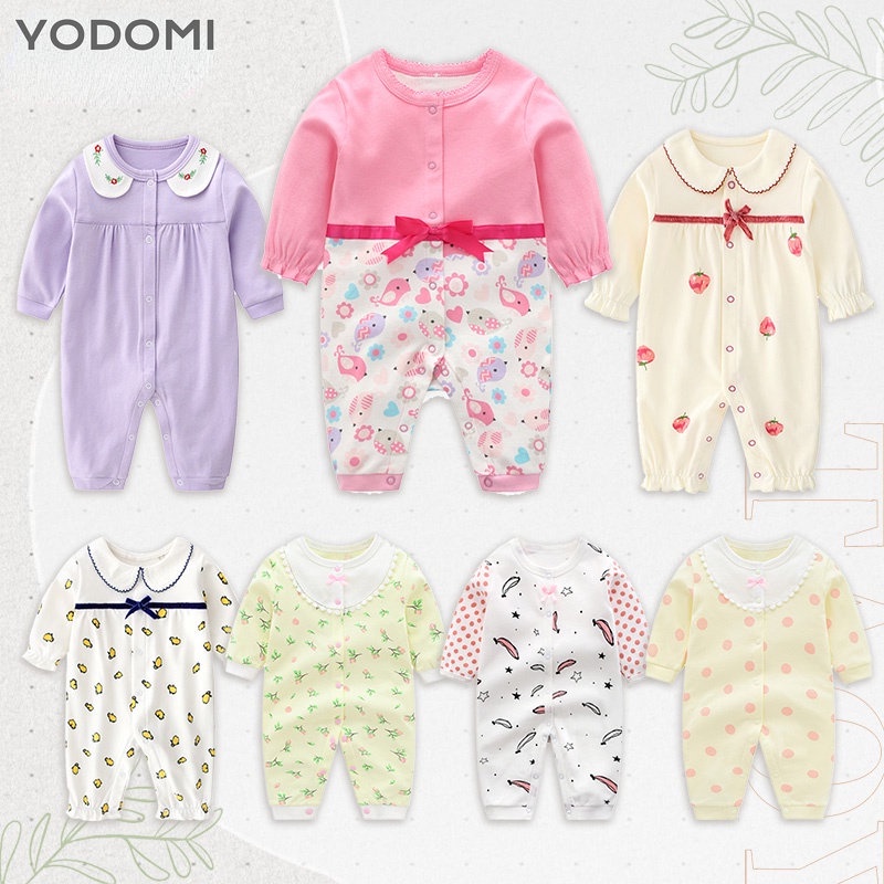 Baby Girls Long Sleeve Rompers Newborns Jumpsuits Toddlers Infants OnePieces Baby Cotton