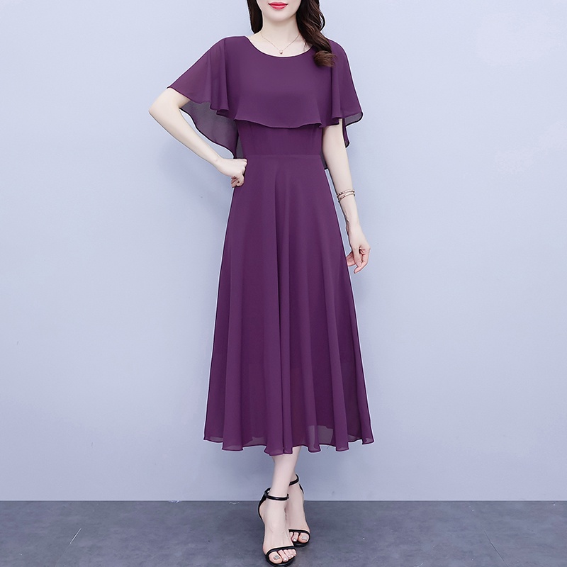 sachin and babi light blue dress Zapaka Women Lilac Ruffled A-Line Chiffon Bridesmaid Dress with Sash V-Neck Wedding Guest Dress with Slit, Chiffon Color / US8 main image 1