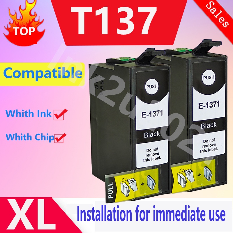 T1371 T137 137 1371 Premium Black Compatible Inkjet Ink Cartridge for ...