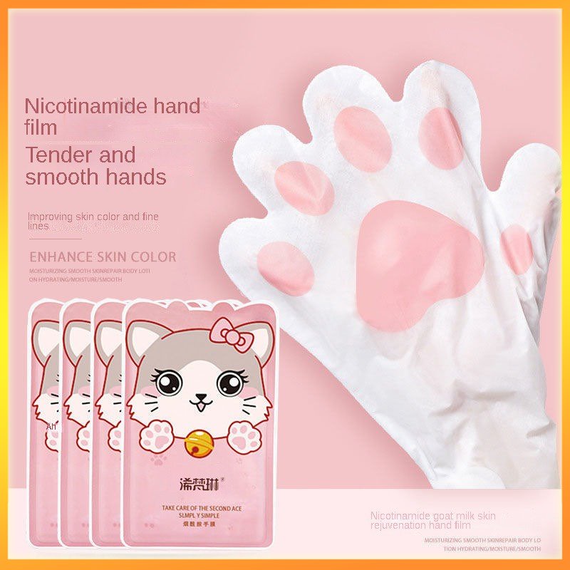 Niacinamide Goat Milk Cat's Paw Rejuvenating Hand Mask 5 Pairs