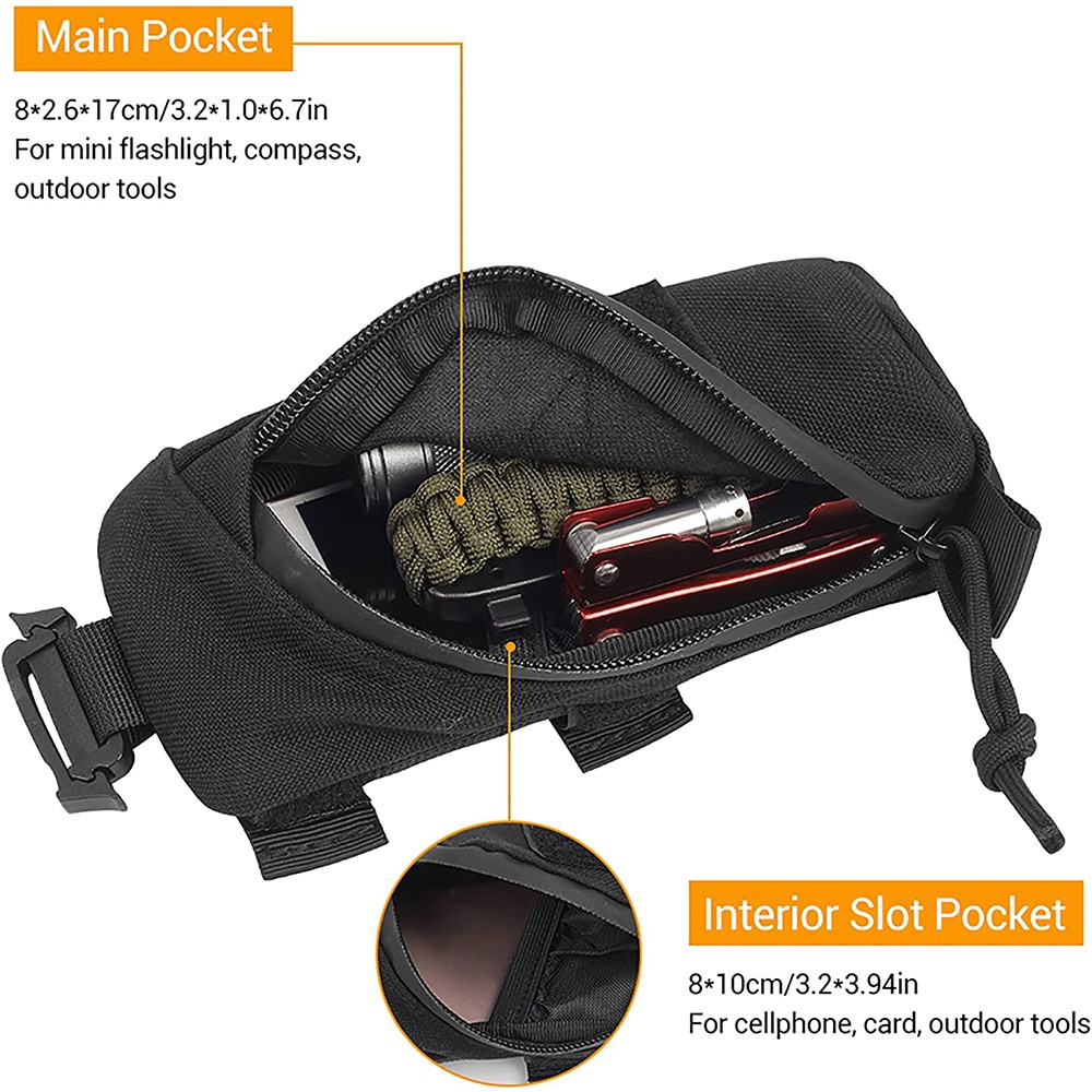 Tactical Backpack Shoulder Strap Bag - MOLLE Pouch For Outdoor, Tools, Accessories