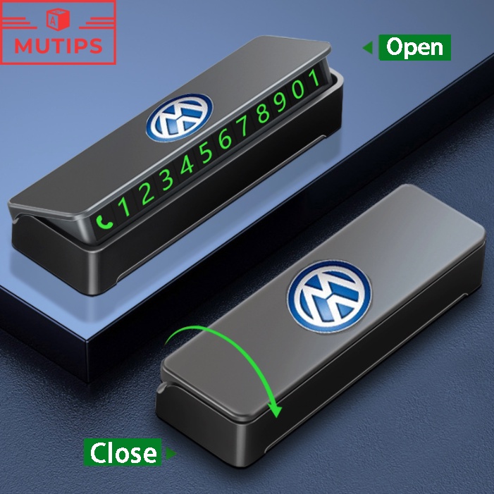 Volkswagen Car Parking Phone Number Plate Box Hidden Luminous Holder ...