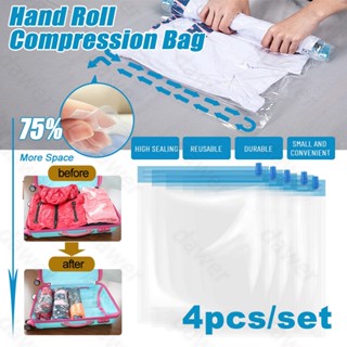 1pc Clothes Compression Storage Bags Hand Rolling Clothing Plastic