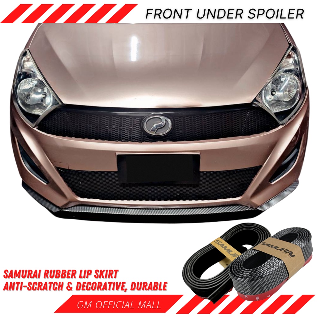 PERODUA VIVA Samurai Bumper Lip BodyKit Car Rubber Skirting FRONT SPOILER Bodykit Lips depan