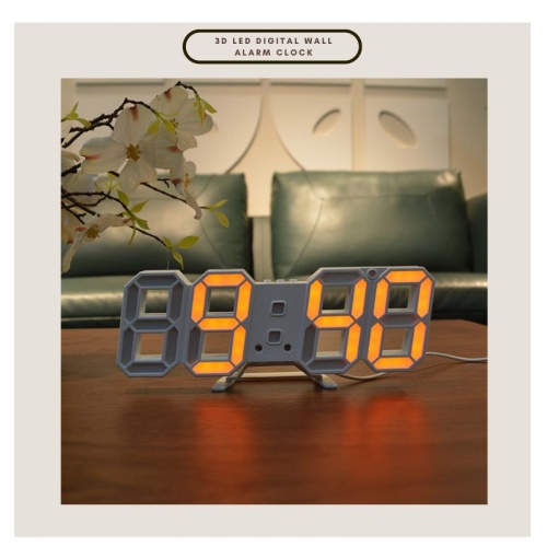 Multifunction 3D LED Digital Wall Alarm Clock with Night Mode Cable ...