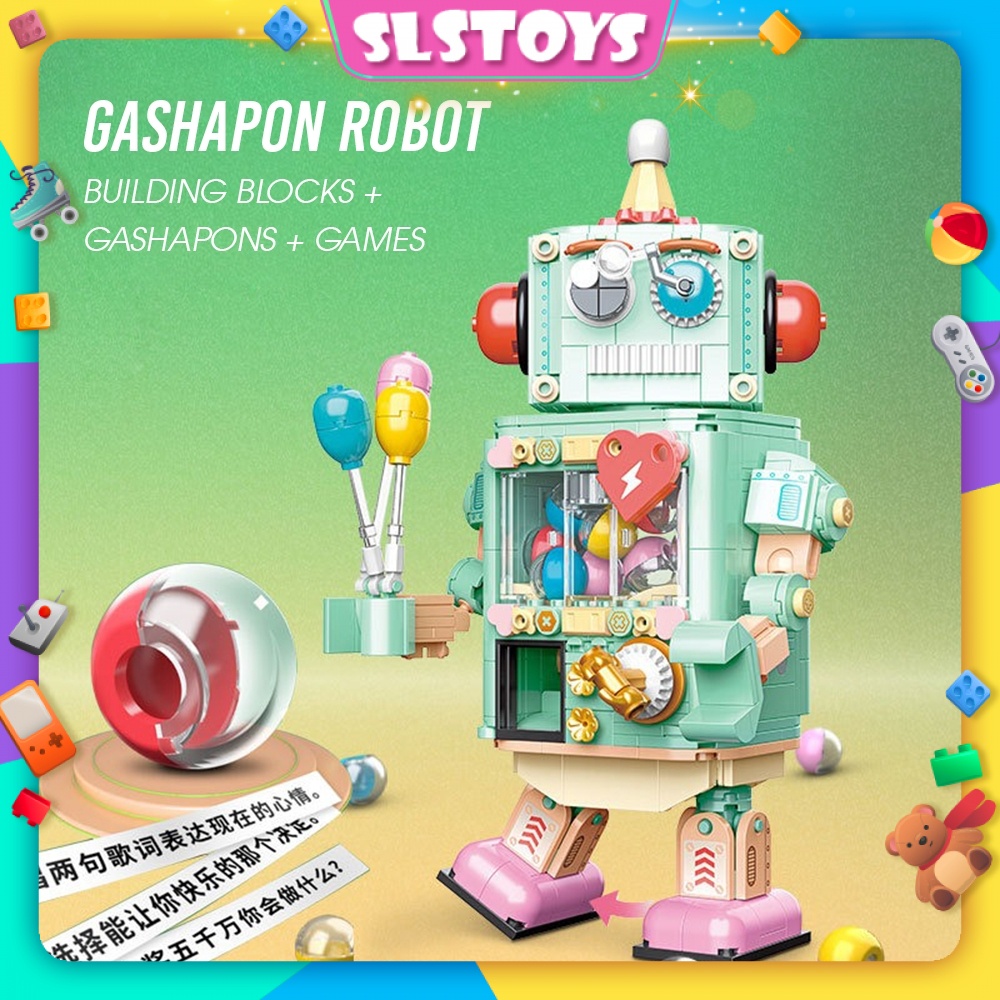 Jaki Block JK8218 Gacha Robot Gashapon Capsules Vending Machine Note ...