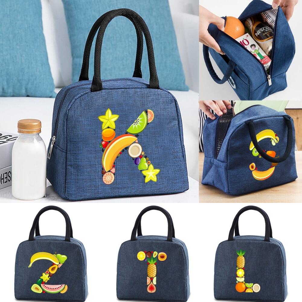 Portable Lunch Bag for Women Insulated Canvas Cooler Bag Thermal Food ...