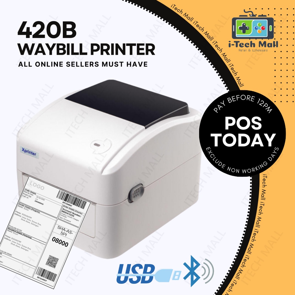 XPRINTER 420B A6 Thermal Printer Waybill AWB Barcode Sticker Airway