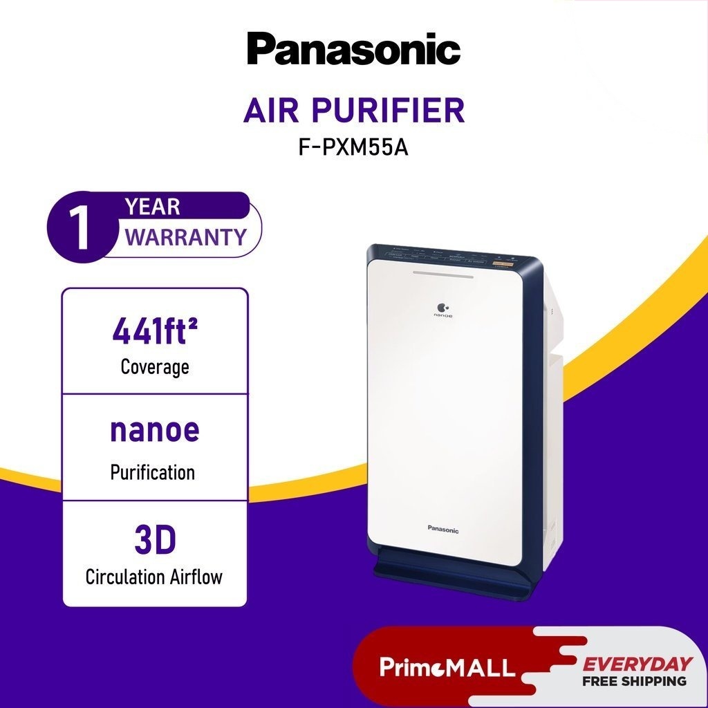 PANASONIC NON HUMIDIFYING AIR PURIFIER FPXM55A COVER 441FT Econavi