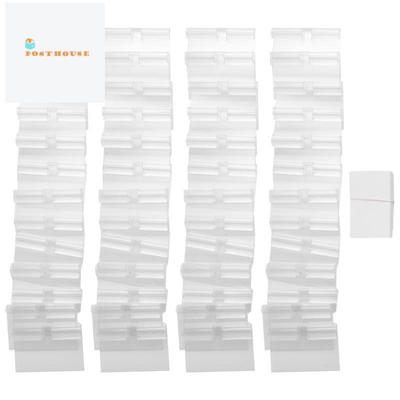 50Pcs Clear Plastic Label Holder Price Tag, Shelf Label Clip Removable