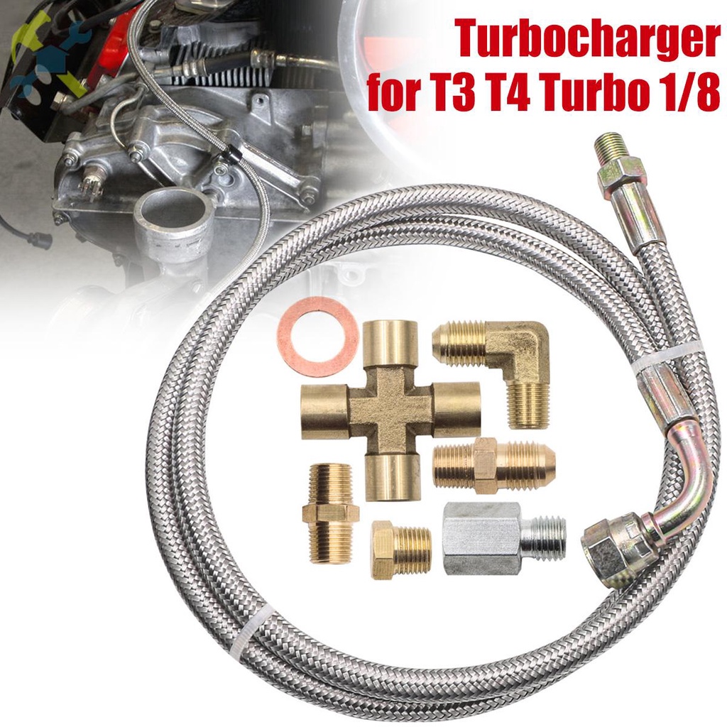 Turbo Oil Inlet Feed Line Fitting Kit 1/8 Npt Adapter For T3 | MercadoLivre