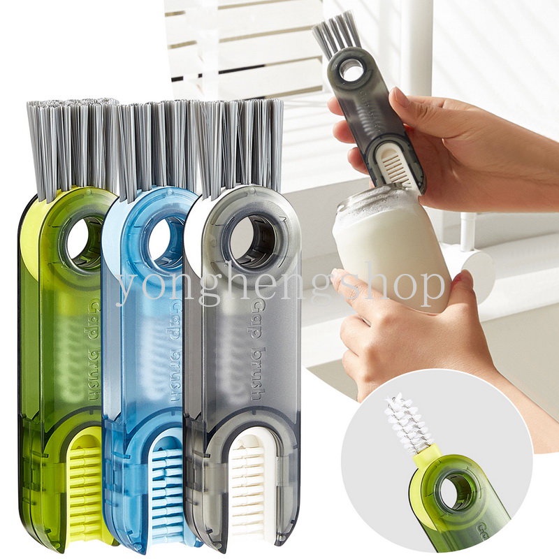 3 In 1 Bottle Gap Cleaning Brush Soft Bristle Flexible U Shaped Groove ...
