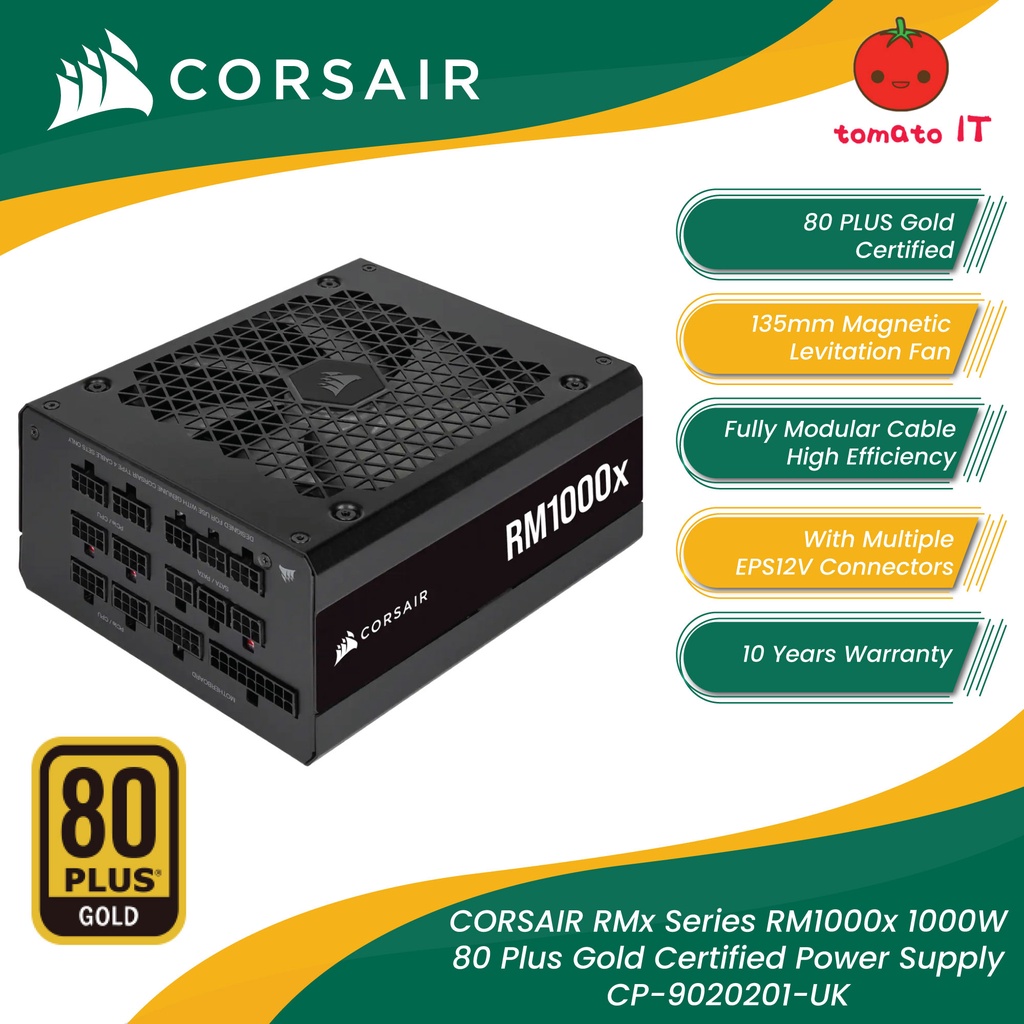 CORSAIR RMx Series RM1000x 1000W 80 Plus Gold Fully Modular ATX Power ...