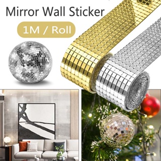 1m Self-Adhesive Mini Glass Square Mirror Mosaic Tiles Stickers